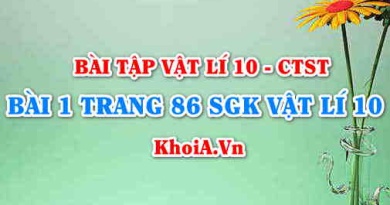 Bài 1 trang 86 SGK Vật lí 10 Chân trời sáng tạo